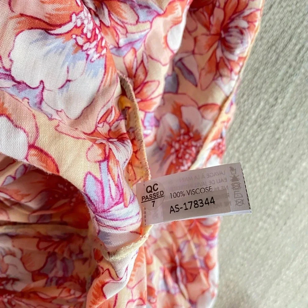 Poupette St Barth Dress Women’s XS Soledad Mini Yellow Dalia Floral Off Shoulder - Picture 9 of 11